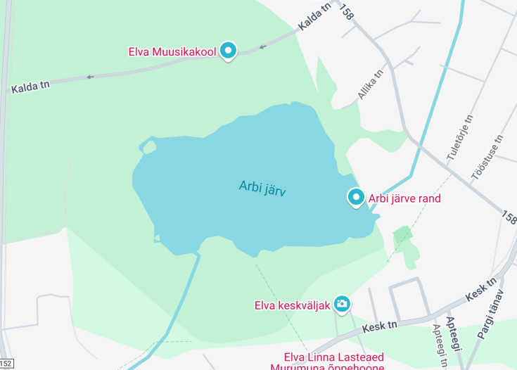 Map of Lake Arbi, Elva