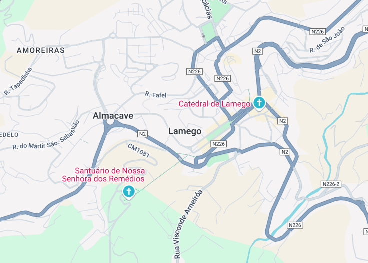 Map of Lamego, Portugal