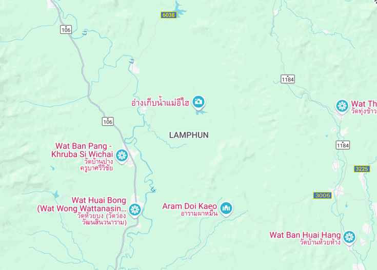 Map of Lamphun, Thailand