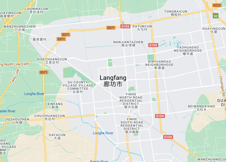 Map of Langfang, China