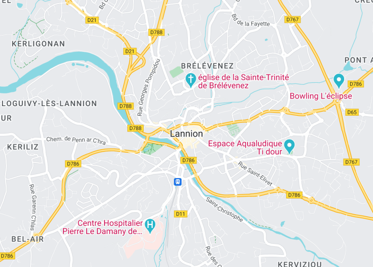 Map of Lannion, France