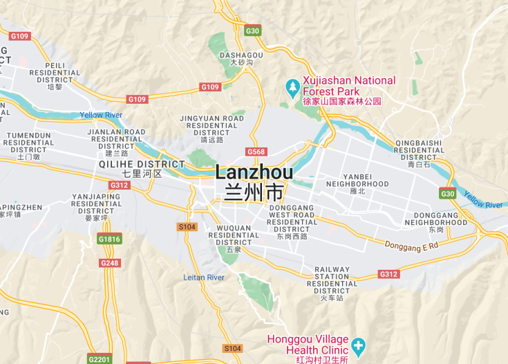 Map of Lanzhou, China