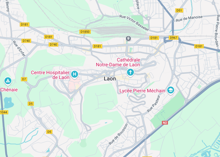 Map of Laon, France