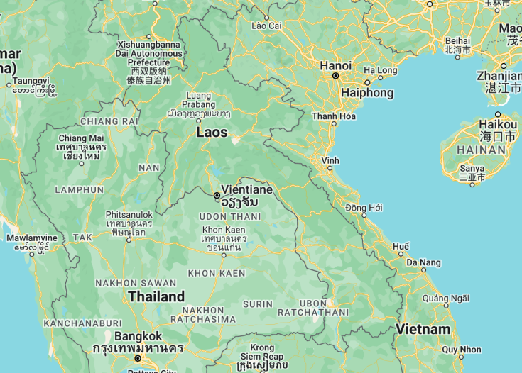 Map of Laos, 