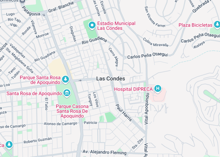 Map of Las Condes, Chile