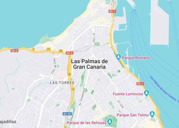 Map of Las Palmas de Gran Canaria, Gran Canaria (Canaries, Spain)