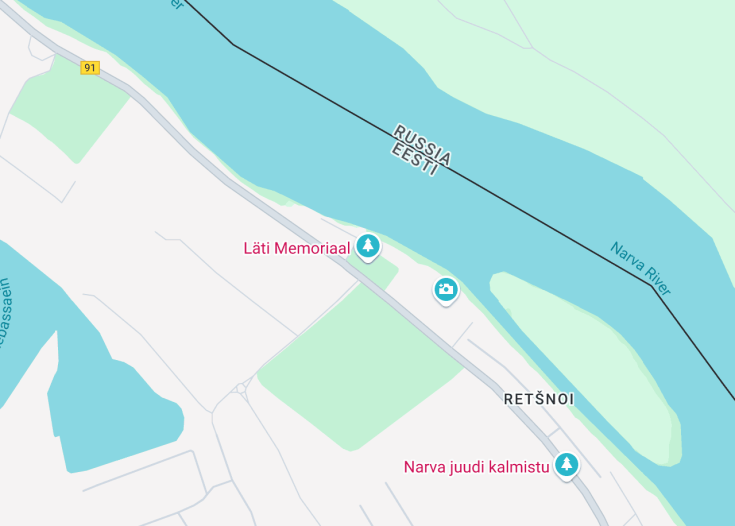 Map of Läti Memoriaal, Narva