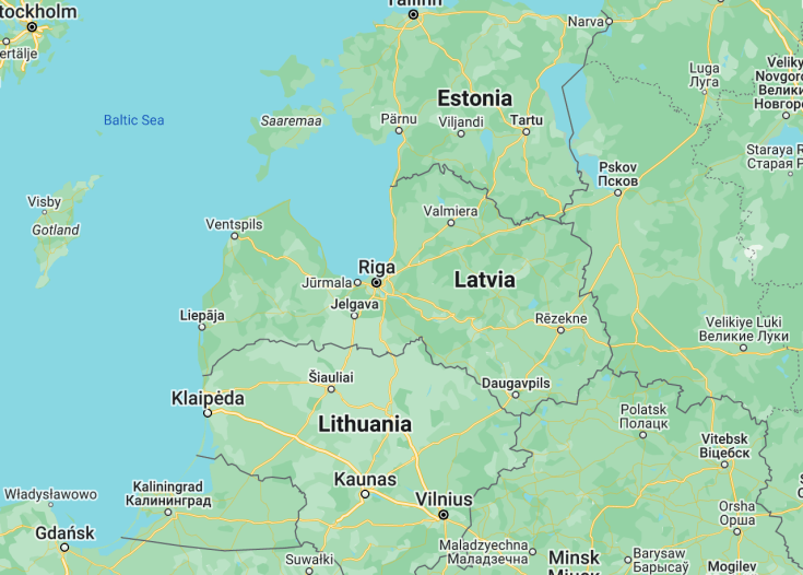 Map of Latvia, 