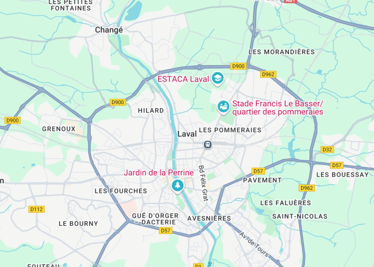 Map of Laval, France