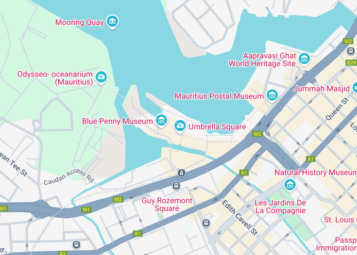 Map of Le Caudan Waterfront, Mauritius