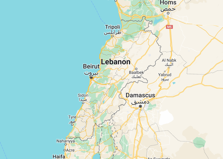 Map of Lebanon, 