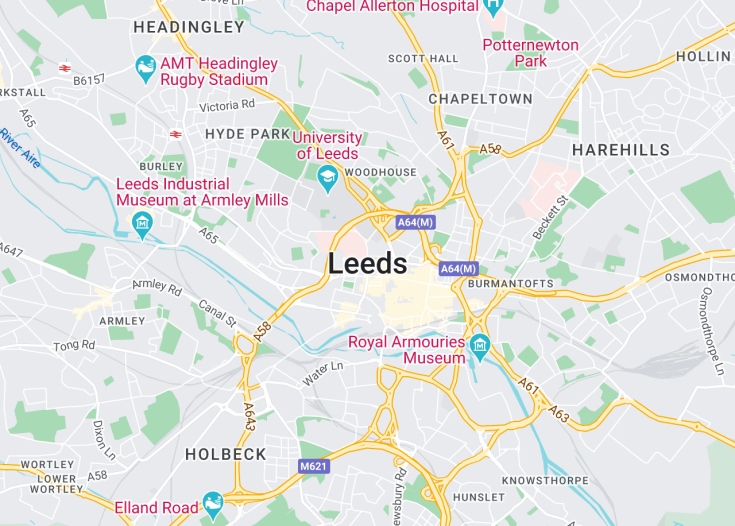 Map of Leeds, England (United Kingdom)