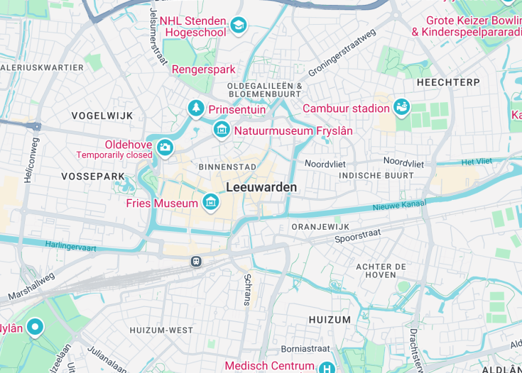 Map of Leeuwarden, Netherlands