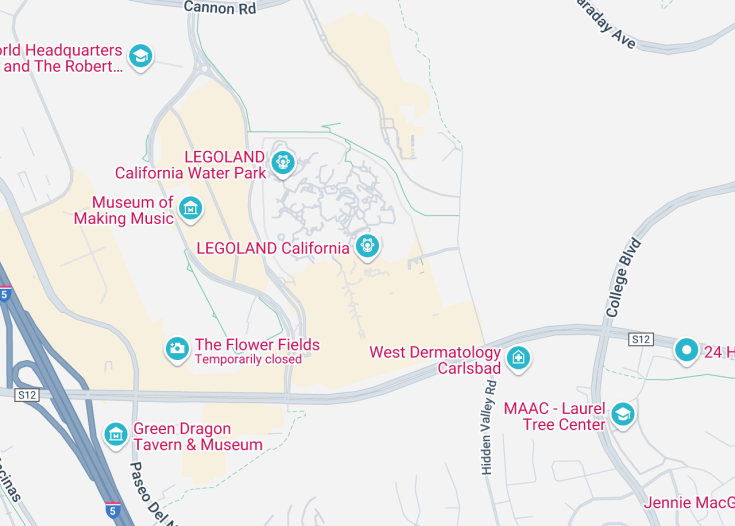 Map of Legoland California, Carlsbad