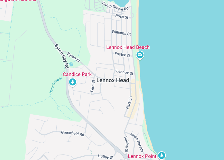 Map of Lennox Head, Australia