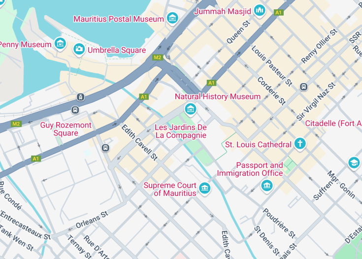 Map of Les Jardins de la Compagnie, Port Louis