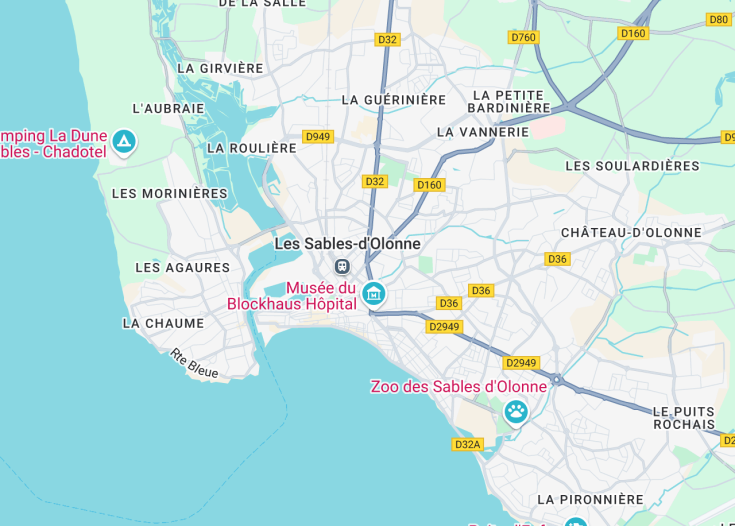 Map of Les Sables-d’Olonne, France