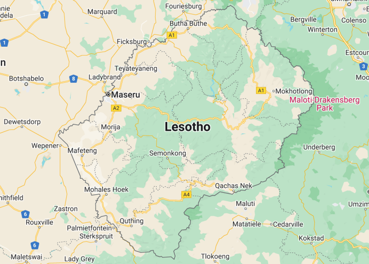 Map of Lesotho, 