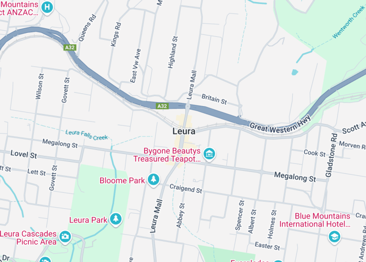 Map of Leura, Australia