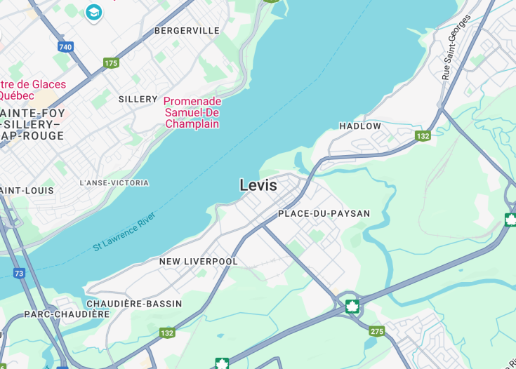 Map of Lévis, Canada