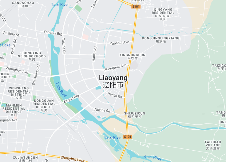 Map of Liaoyang, China