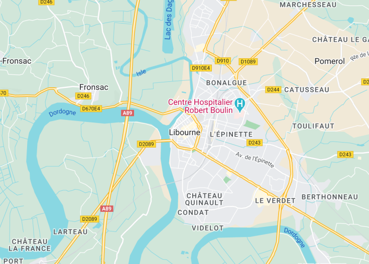 Map of Libourne, France