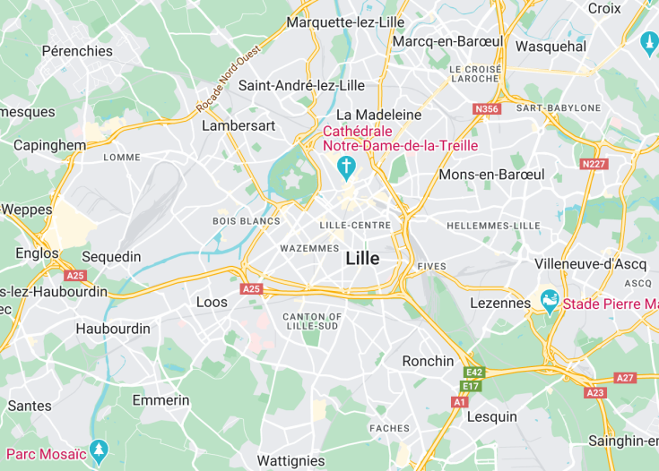 Map of Lille, France