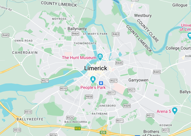 Map of Limerick, Ireland