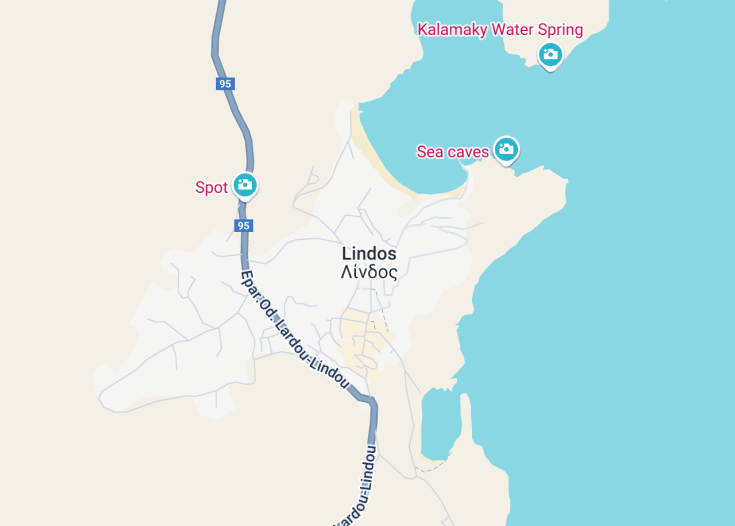 Map of Lindos, Greece