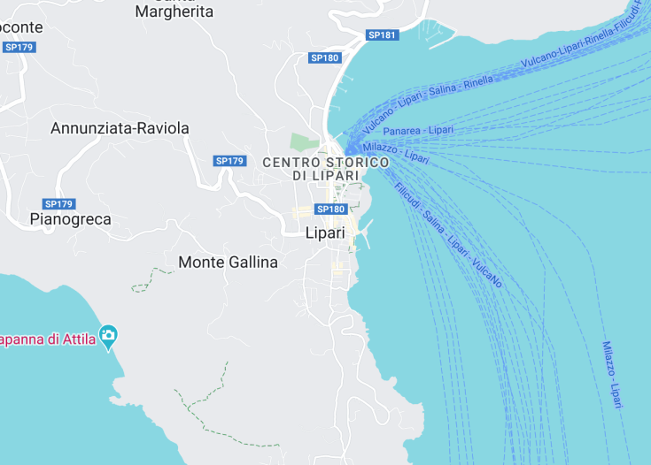 Map of Lipari, Italy