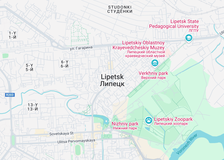 Map of Lipetsk, Russia