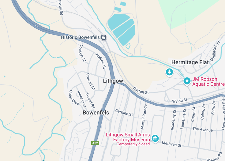 Map of Lithgow, Australia