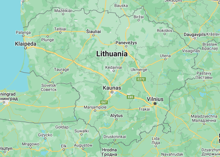 Map of Lithuania, 