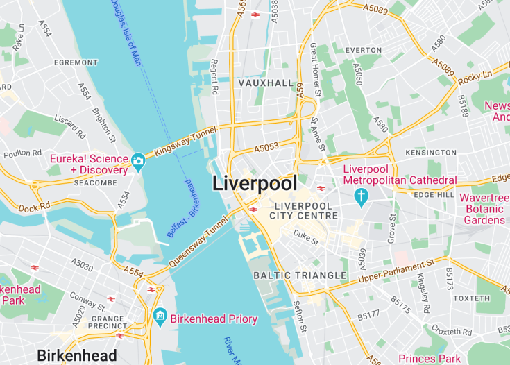 Map of Liverpool, England (United Kingdom)