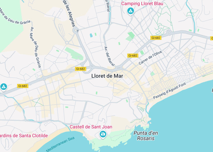 Map of Lloret de Mar, Spain