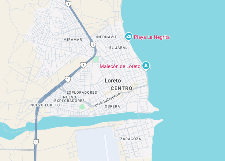 Map of Loreto, Mexico