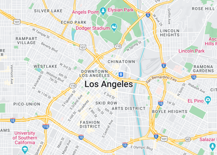 Map of Los Angeles, California (USA)