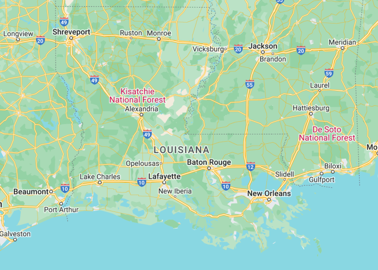 Map of Louisiana (USA), 