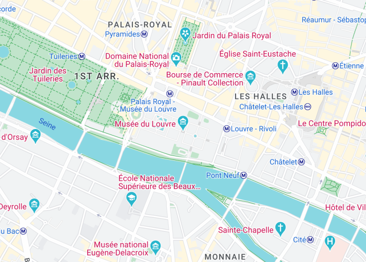 Map of Louvre Museum, Paris