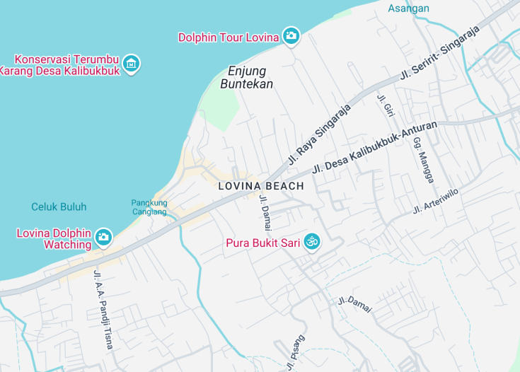 Map of Lovina, Indonesia