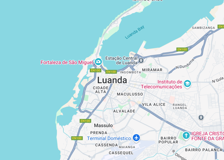 Map of Luanda, Angola