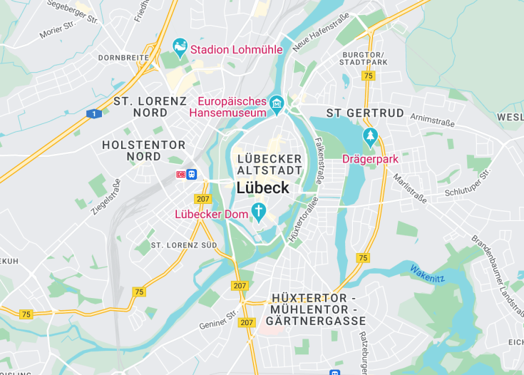 Map of Lübeck, Germany