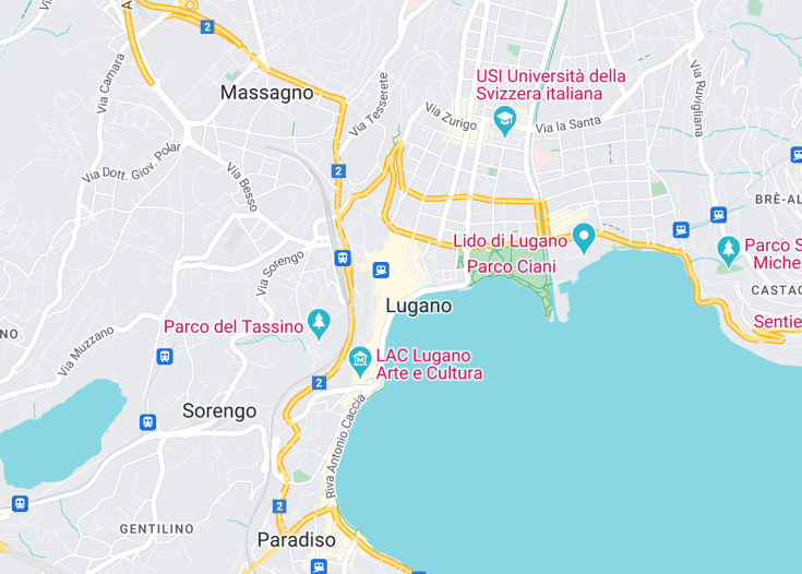 Map of Lugano, Switzerland