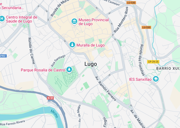 Map of Lugo, Spain