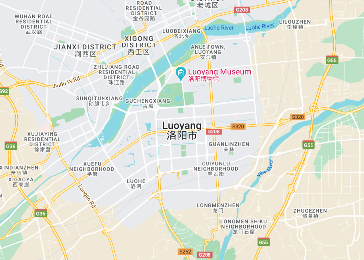 Map of Luoyang, China