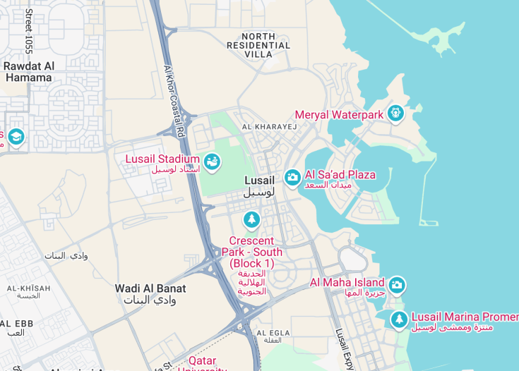 Map of Lusail, Qatar