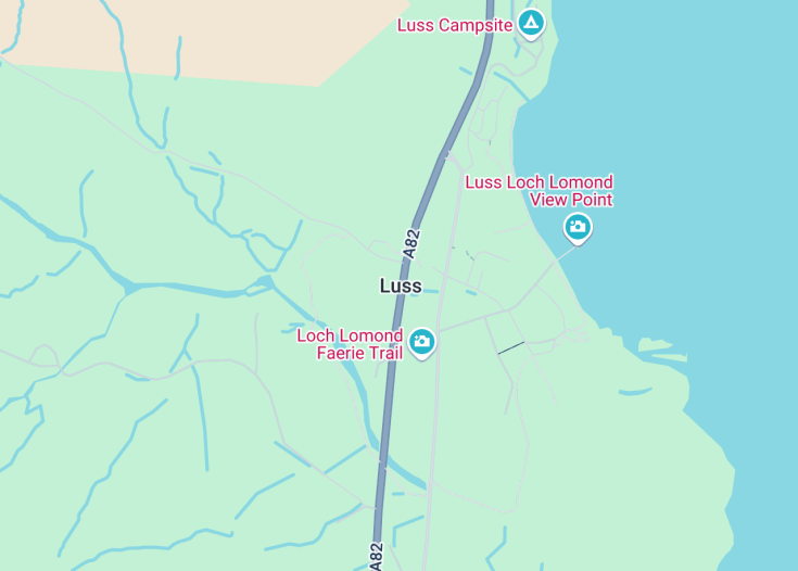 Map of Luss, Scotland (United Kingdom)