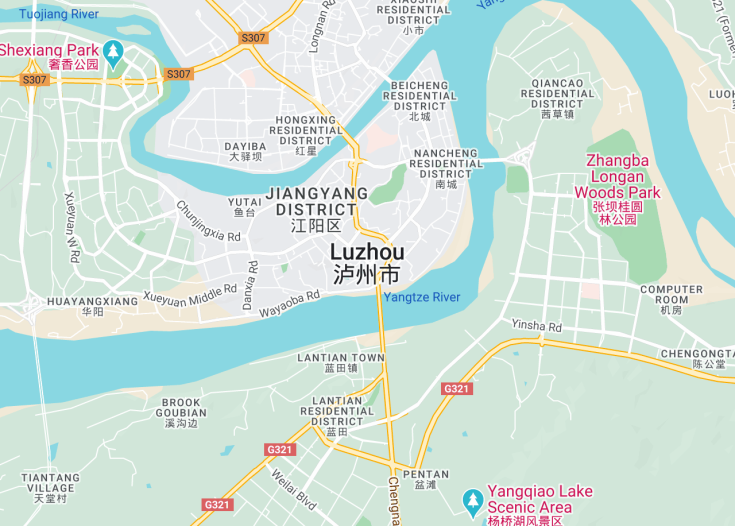 Map of Luzhou, China