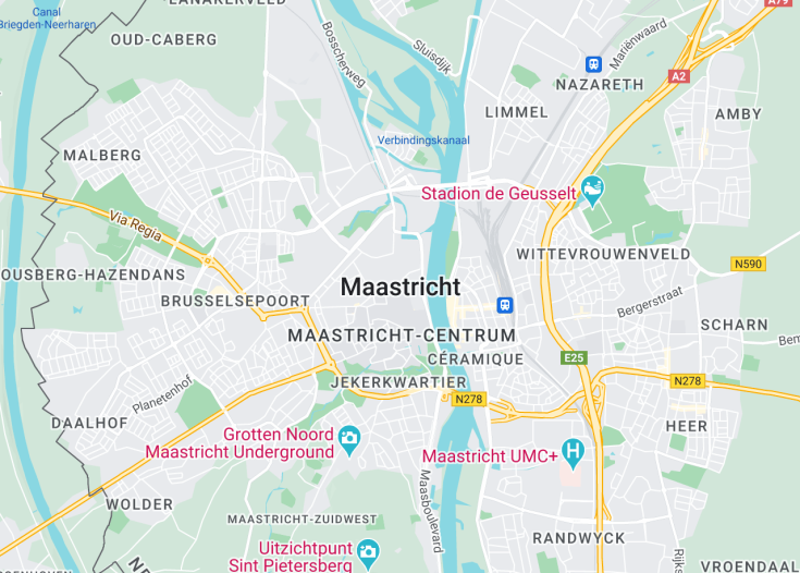 Map of Maastricht, Netherlands