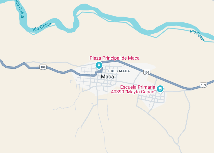 Map of Maca, Peru